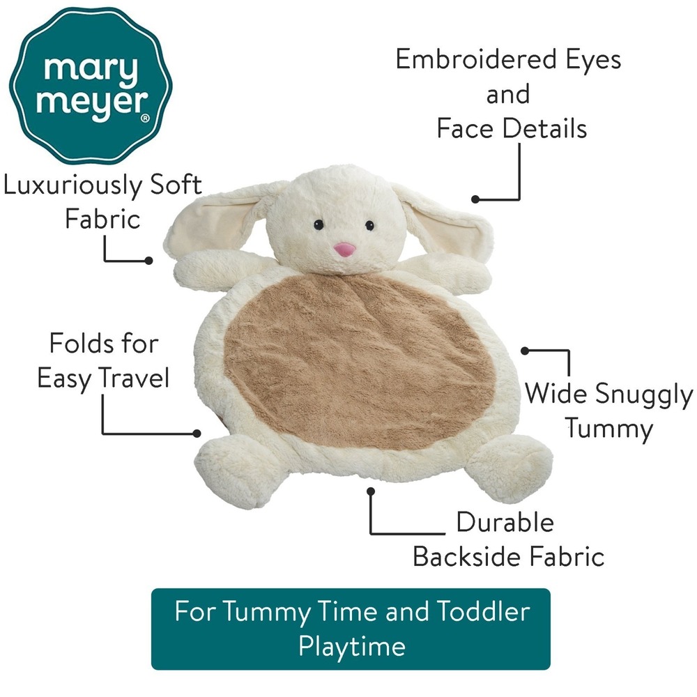 Mary Mayer Bunny Rabbit Plush Baby Floor Tummy Time Stuffed Durable Backing Soft